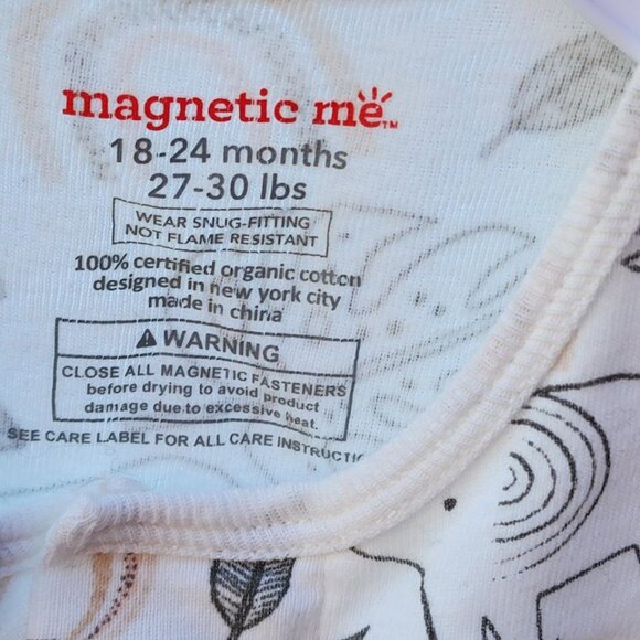Magnetic Me Pajamas Onesie 100% Organic Cotton footed - Picture 2 of 2